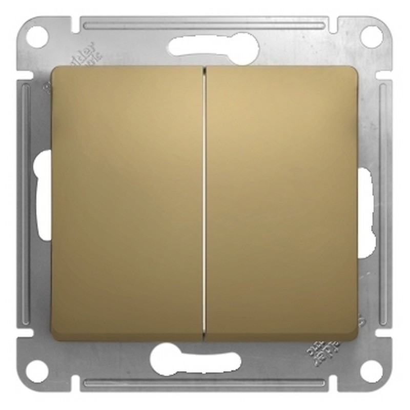 Переключатель Systeme Electric Glossa Титан 2-клавишный, сх.6 GSL000465