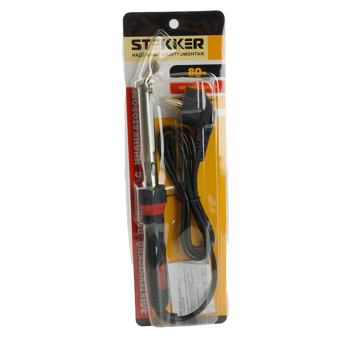 Паяльник с индикатором 80W STEKKER PLE301-80 49810