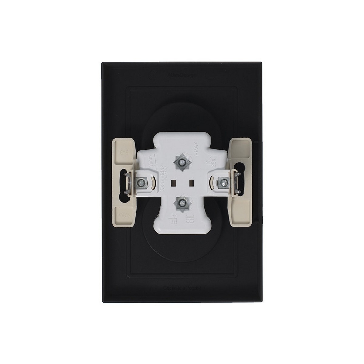 Розетка Systeme Electric AtlasDesign Карбон б/з двойная, 16А, в сборе ATN001020