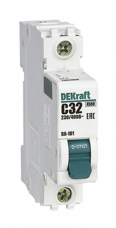 Автоматический выключатель DEKraft 1P 32A C ВА-101 4,5kA 11057DEK