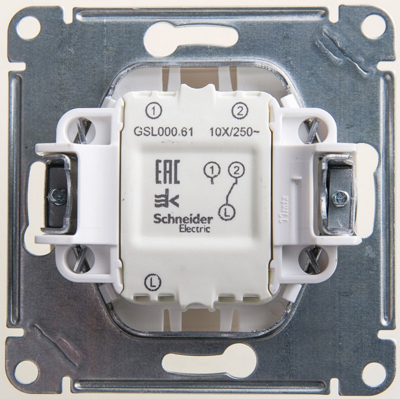 Переключатель Systeme Electric Glossa Перламутр 1-клавишный, сх.6, 10АХ механизм GSL000661