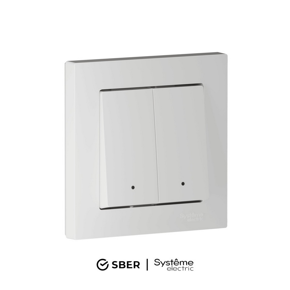 Выключатель SBER SE AtlasDesign Smart Белый 2-кл с подсв., Zigbee ATN000153Z
