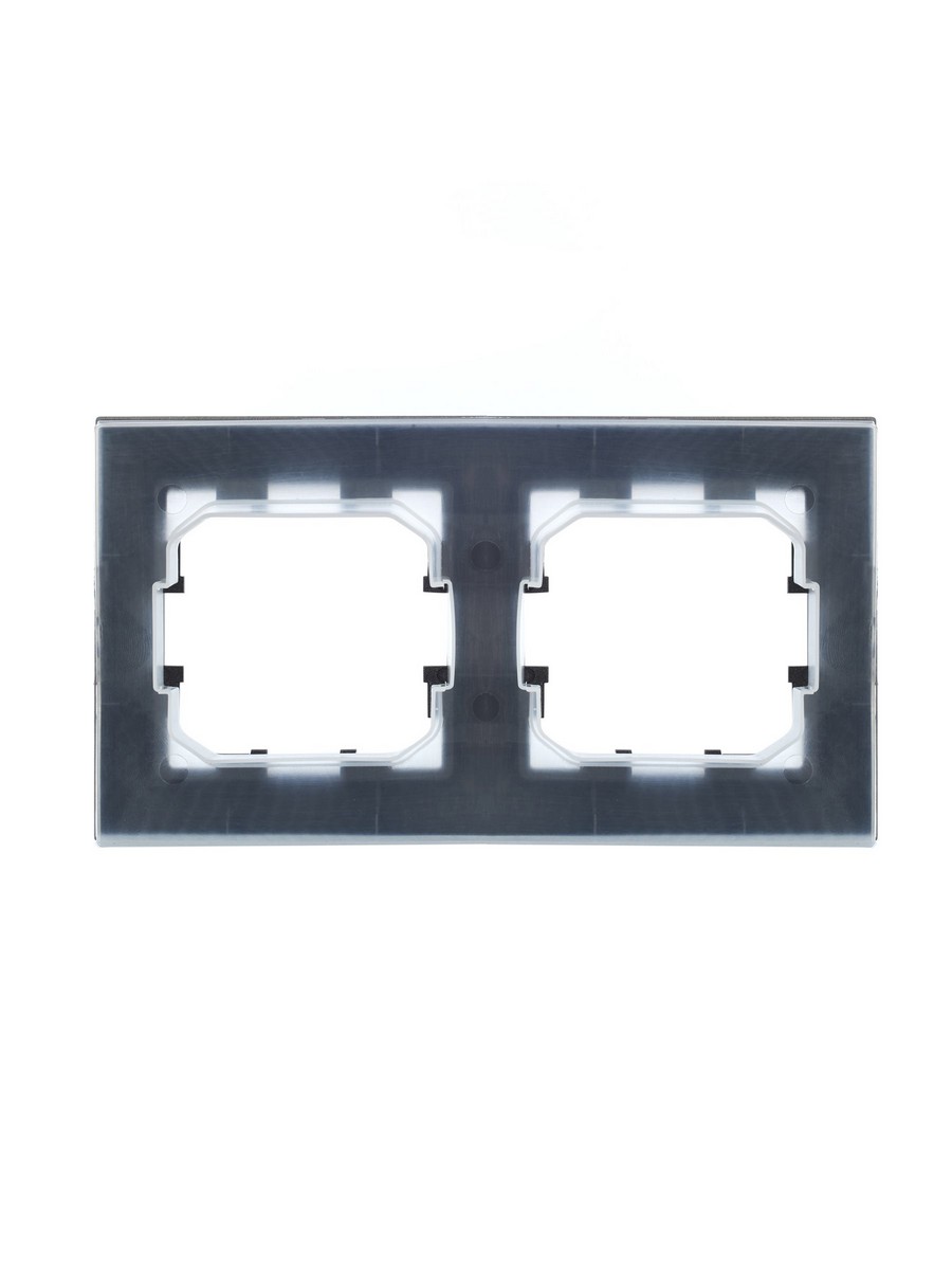 Рамка IEK BRITE 2-местная IP44 РУ-2-БрС-44 сталь BR-M22-44-K46