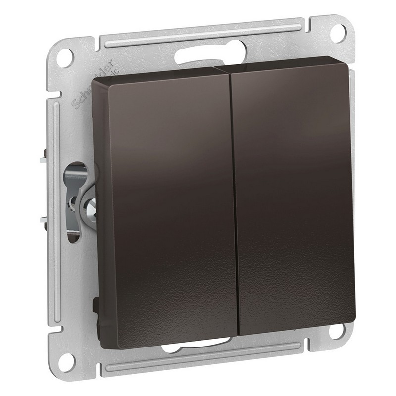 Выключатель 2-клавишный Systeme Electric AtlasDesign Мокко ATN000651