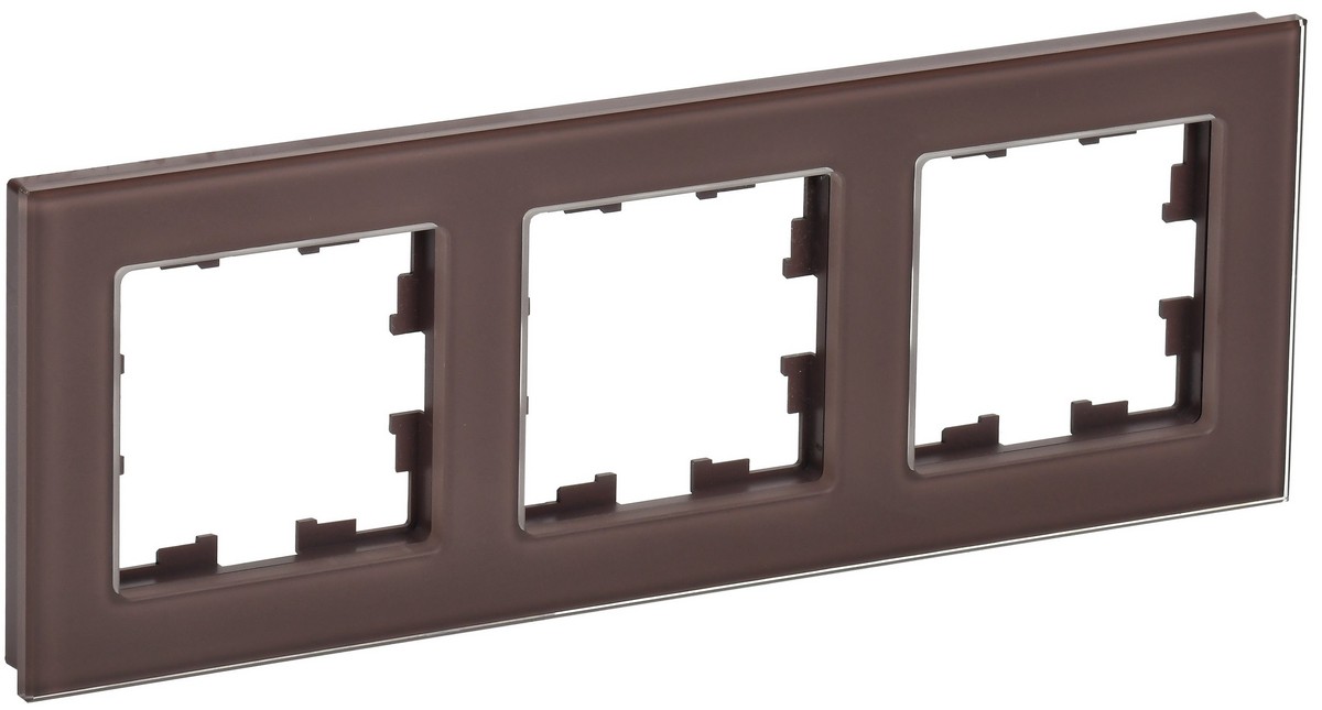 Рамка IEK BRITE 3-местная РУ-3-2-БрТБ стекло бронза BR-M32-G-K45