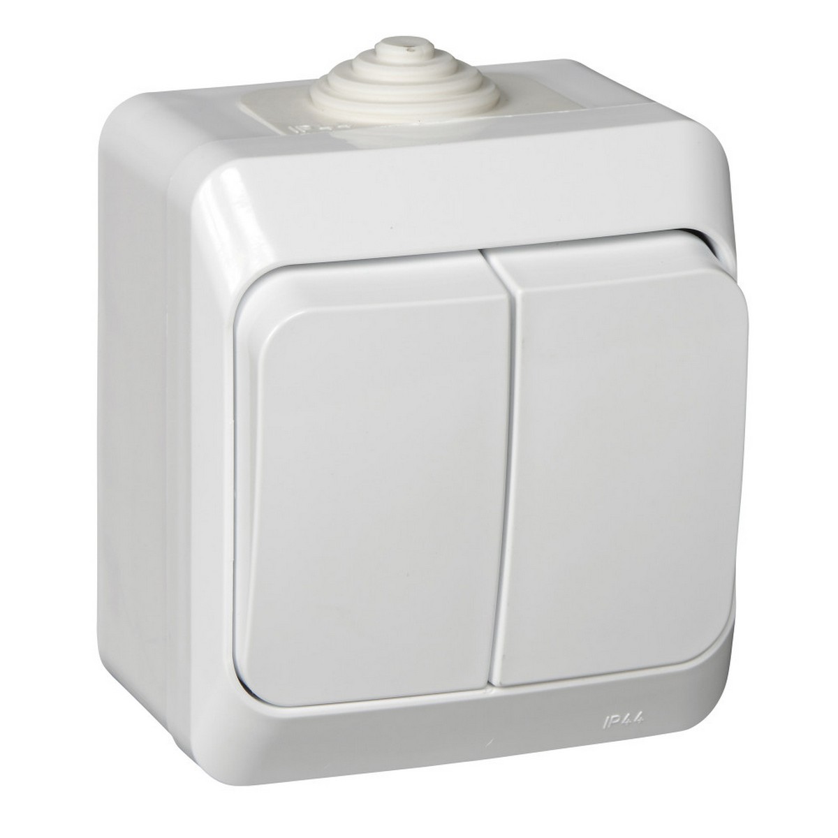 Выключатель 2-клавишный Systeme Electric Этюд наружный Белый IP44 BA10-042B