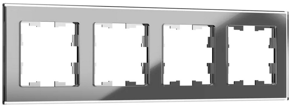 IEK Brite Рамки Рамка IEK BRITE 4-местная РУ-4-2-БрСе стекло серый BR-M42-G-K03