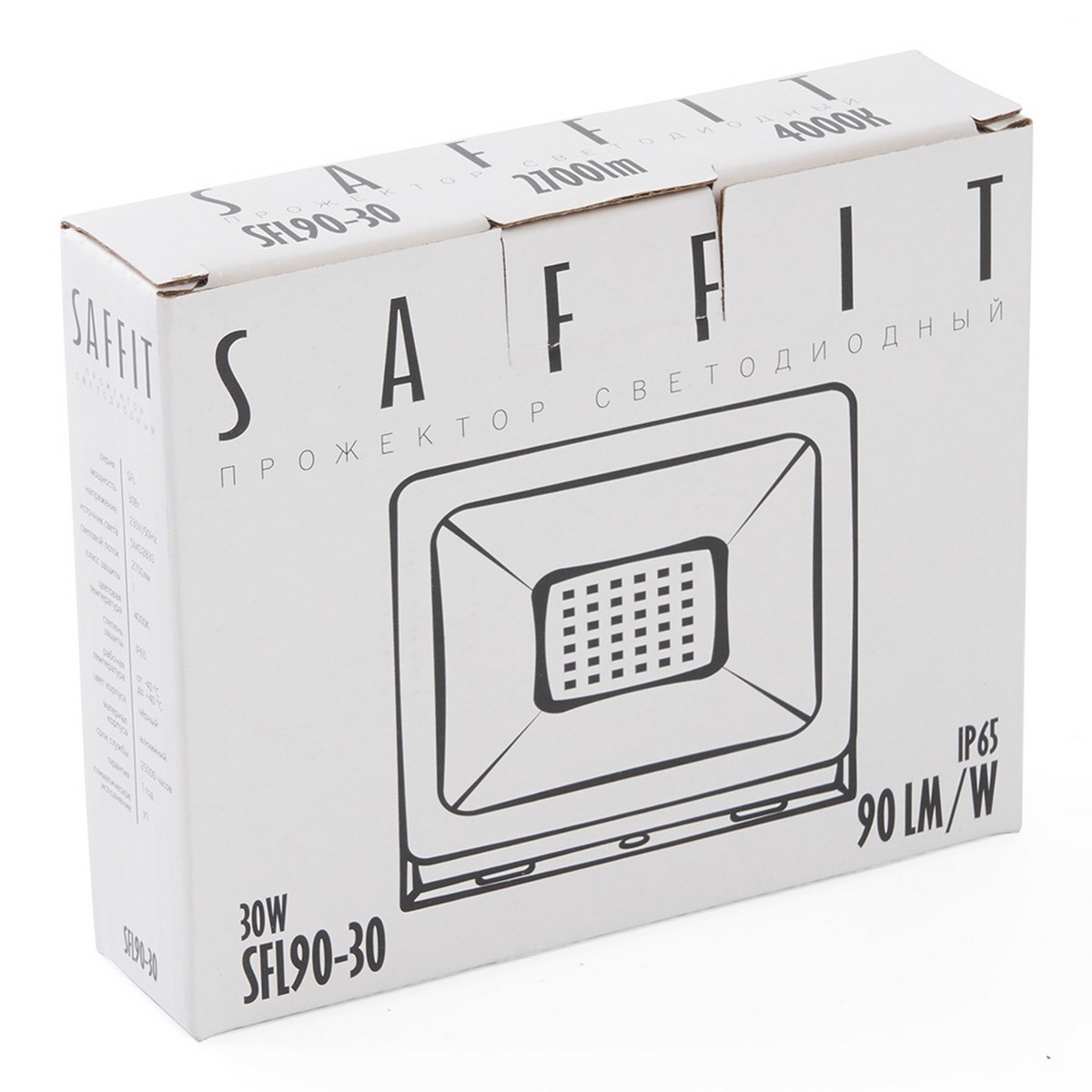 Светодиодный прожектор Saffit SFL90-30 30W Черный 4000K 55076
