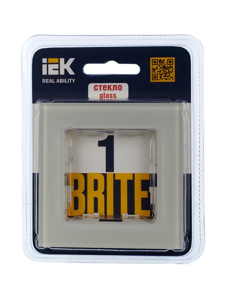 Рамка IEK BRITE 1-местная РУ-1-2-БрВа стекло ванильный BR-M12-G-K10