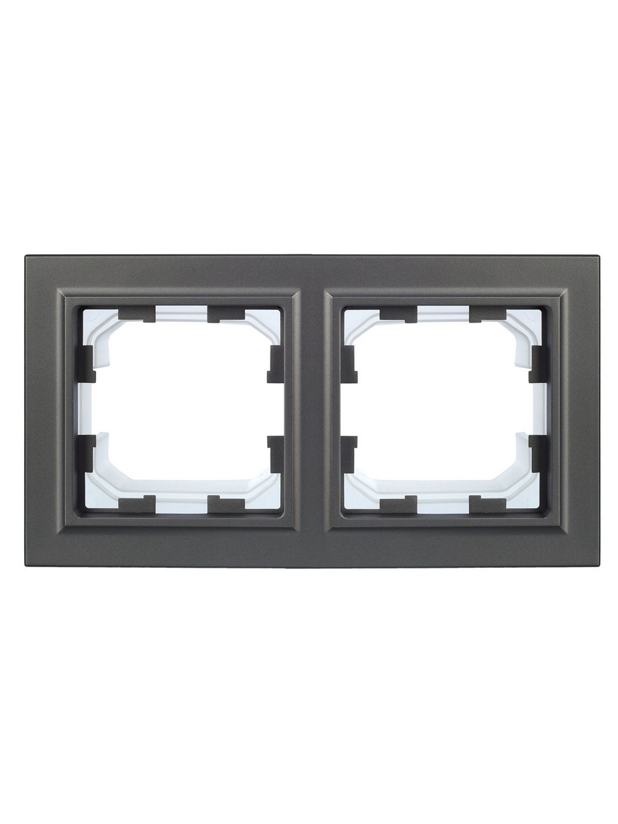 Рамка IEK BRITE 2-местная IP44 РУ-2-БрС-44 сталь BR-M22-44-K46