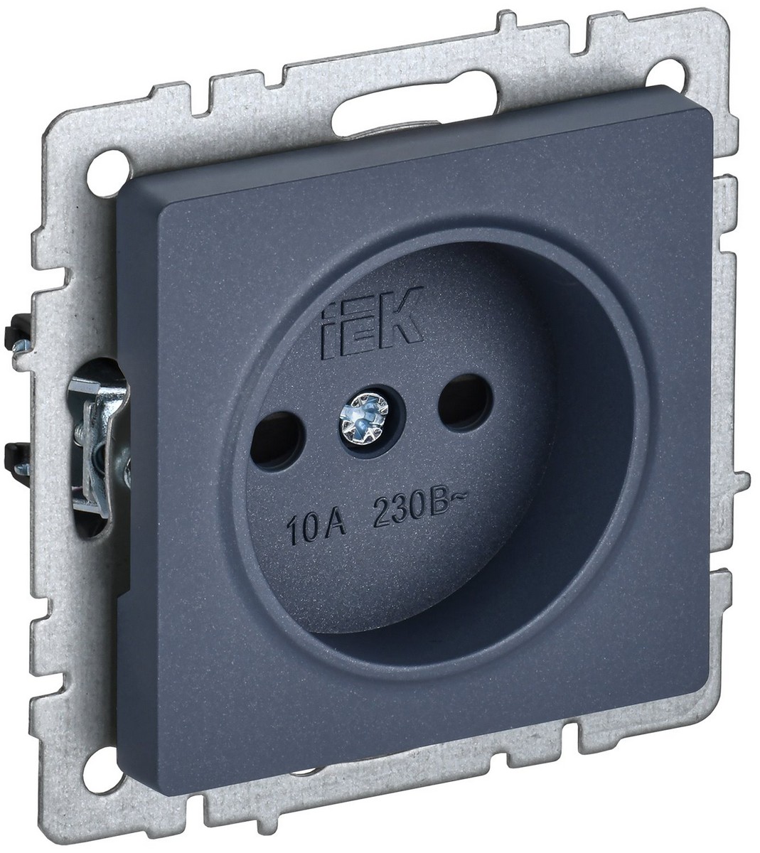 Розетка IEK BRITE BASE Маренго без з/к с з/ш 10А РСш10-2-БрМ BR-R13-10-K35