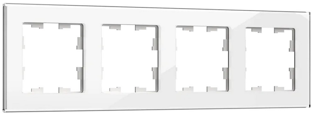 IEK Brite Рамки Рамка IEK BRITE 4-местная РУ-4-2-БрБ стекло белый BR-M42-G-K01