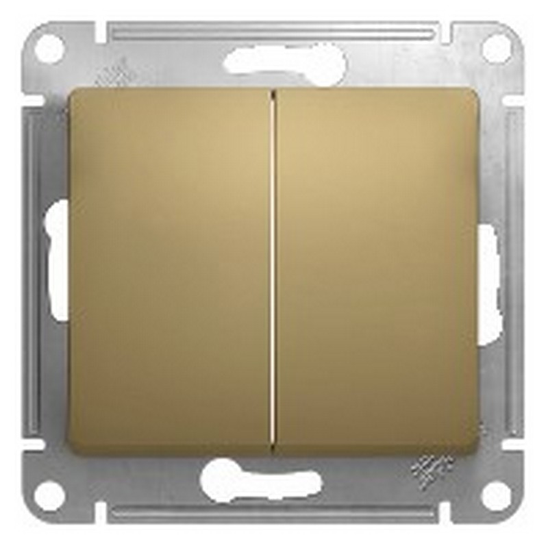 Переключатель Systeme Electric Glossa Титан 2-клавишный, сх.6 GSL000465