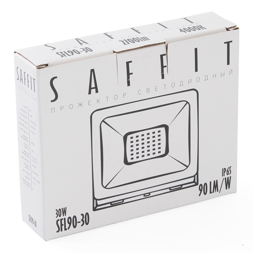Светодиодный прожектор Saffit SFL90-30 30W Черный 4000K 55076
