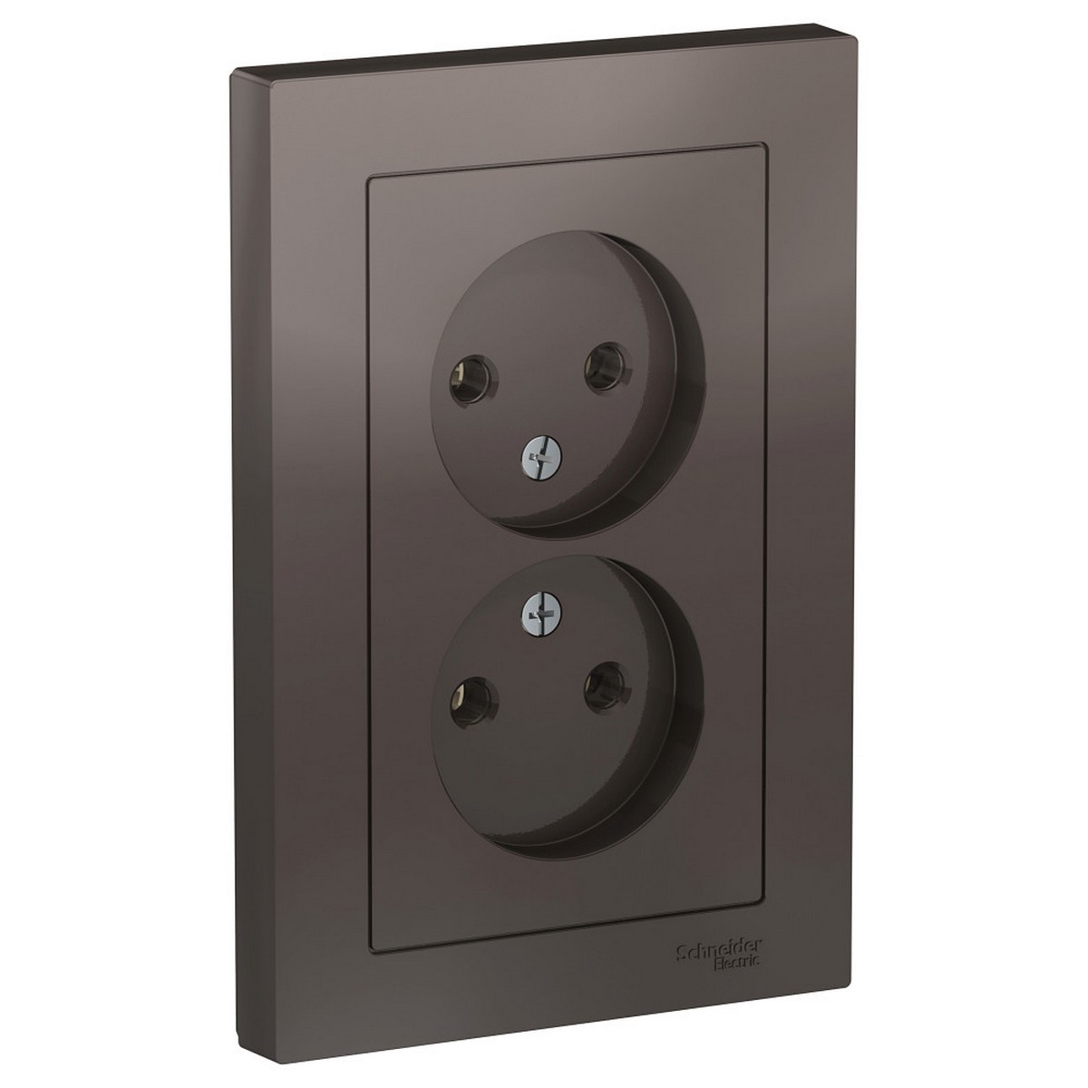 Розетка Systeme Electric AtlasDesign Мокко б/з двойная, 16А, в сборе ATN000620