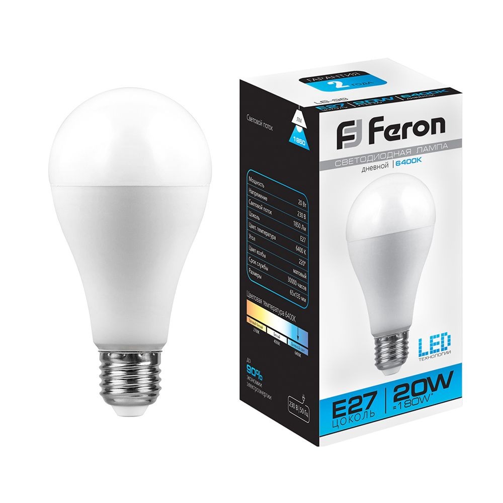 E27 Лампа светодиодная Feron LB-98 E27 20W 6400K 230V 25789 