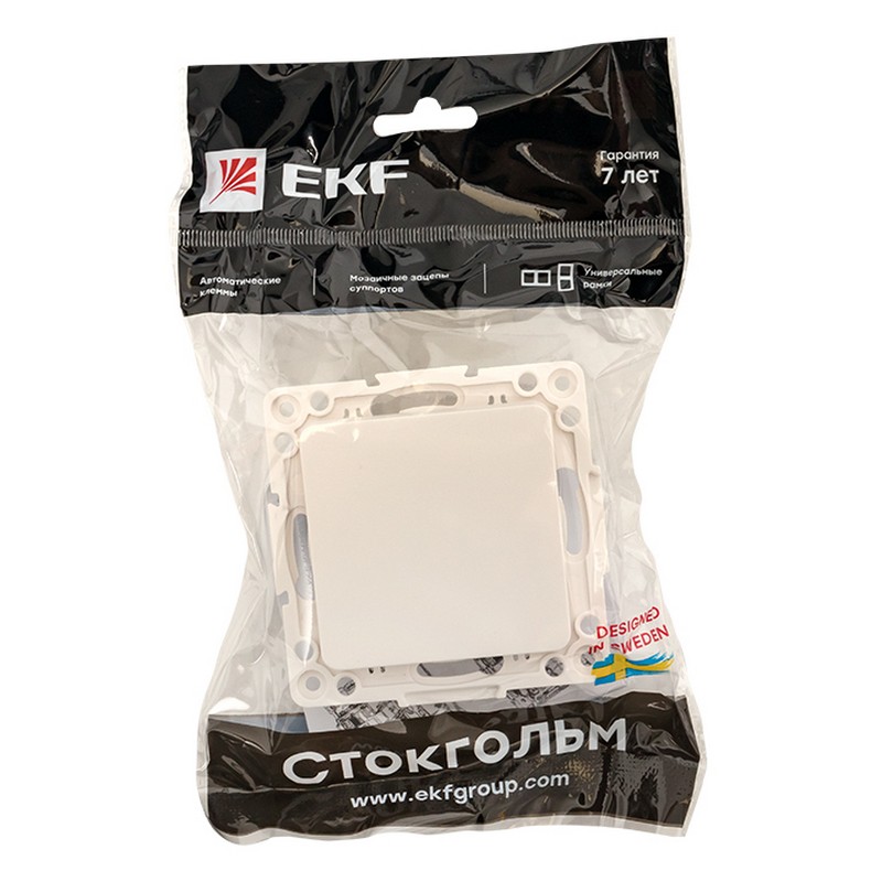 Выключатель 1-кл EKF PROxima Стокгольм Белый 10А винт.клеммы  EYV10-121-20