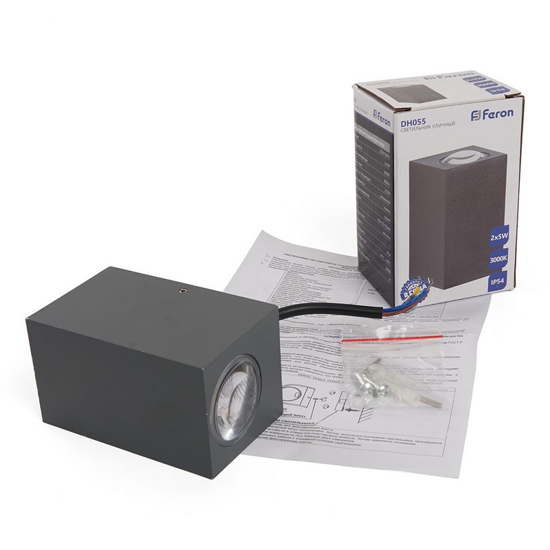 Светильник уличный светодиодный Feron DH055 2*5W 800Lm 3000K серый 48489