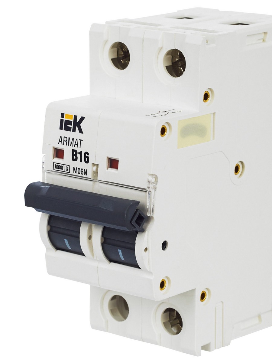 Автоматический выключатель IEK ARMAT M06N 2P B 16А AR-M06N-2-B016
