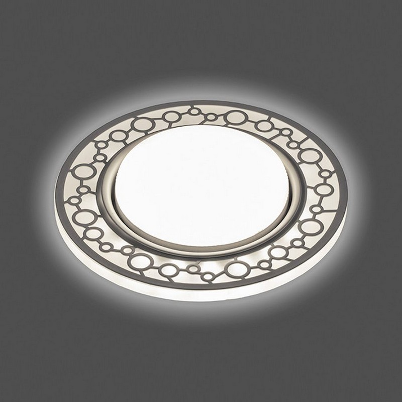 Светильник встраиваемый Feron CD9902 с белой LED подсветкой  потолочный GX53 белый 32938