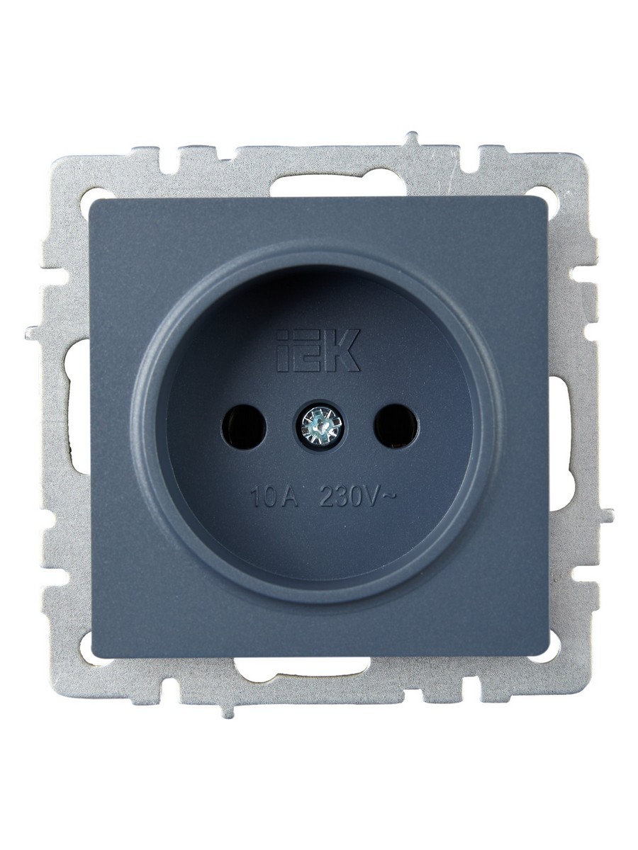 Розетка IEK BRITE BASE Маренго без з/к с з/ш 10А РСш10-2-БрМ BR-R13-10-K35