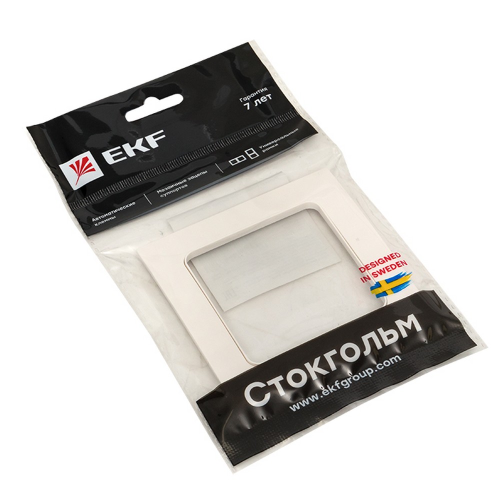 Рамка 1-ая EKF PROxima Стокгольм Белый  EXM-G-302-10