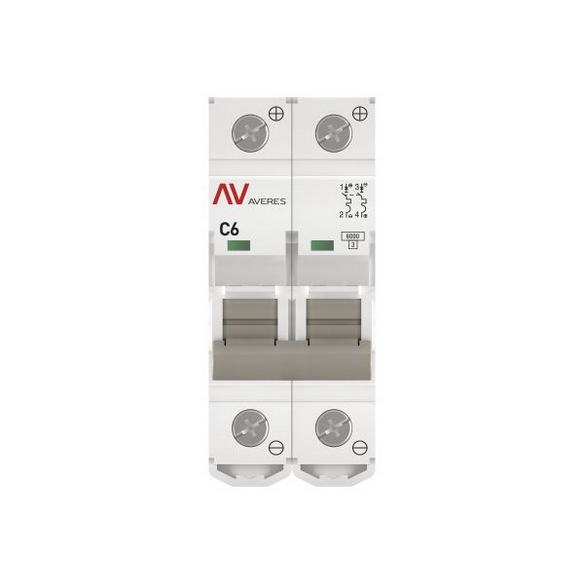 Автоматический выключатель EKF AVERES AV-6 DC 2P 6A (C) 6kA mcb6-DC-2-06C-av