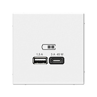 USB Розетка Systeme Electric ArtGallery Белый A + тип-C 45Вт высокоскор.заряд. QC PD GAL000129