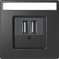 Зарядное устройство USB 3A Merten D-Life антрацит