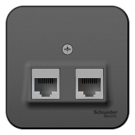 Розетка SE Blanca 2-ая Антрацит наружный компьютерная RJ45 кат.5E изол. пластина BLNIA045456