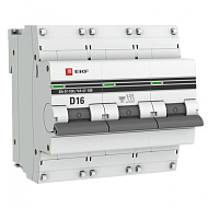 Автоматический выключатель EKF PROxima ВА 47-100 3P 16А (D) 10kA mcb47100-3-16D-pro