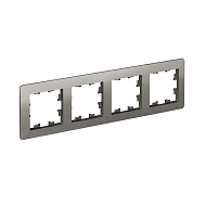 Рамка Systeme Electric AtlasDesign Air Сталь/дымчатый черный 4-ая ATN220904