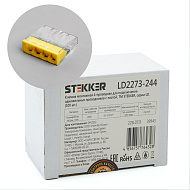 Клемма монтажная 4-проводная с пастой STEKKER для 1-жильного проводника LD2273-204 39943
