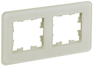 Рамка IEK BRITE DECOR Песчаный матовый стекло скругл.угол 2-м РУ-2-2-Бр RE BR-M22-G-41-K98