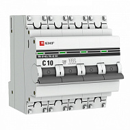Автоматический выключатель EKF PROxima ВА 47-63 4P 10А (С) 4,5kA mcb4763-4-10C-pro