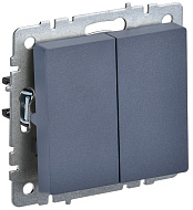 Выключатель IEK BRITE 2-клавишный проходной 10А ВС10-2-6-БрМ маренго BR-V22-0-10-K35