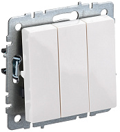 Выключатель IEK BRITE 3-клавишный 10А ВС10-3-0-БрБ белый BR-V30-0-10-K01