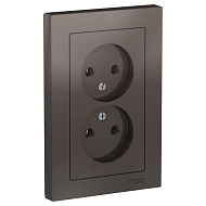 Розетка Systeme Electric AtlasDesign Мокко б/з двойная, 16А, в сборе ATN000620