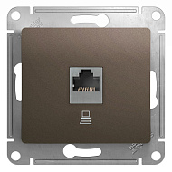 Розетка компьютерная Systeme Electric Glossa Шоколад RJ45 кат.5E механизм GSL000881K