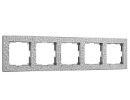 Рамка Werkel на 5 постов Hammer (серебряный) W0052406