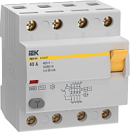 УЗО IEK KARAT ВД3-63 4P 40А 30мА 6кА тип AC MDV20-4-040-030