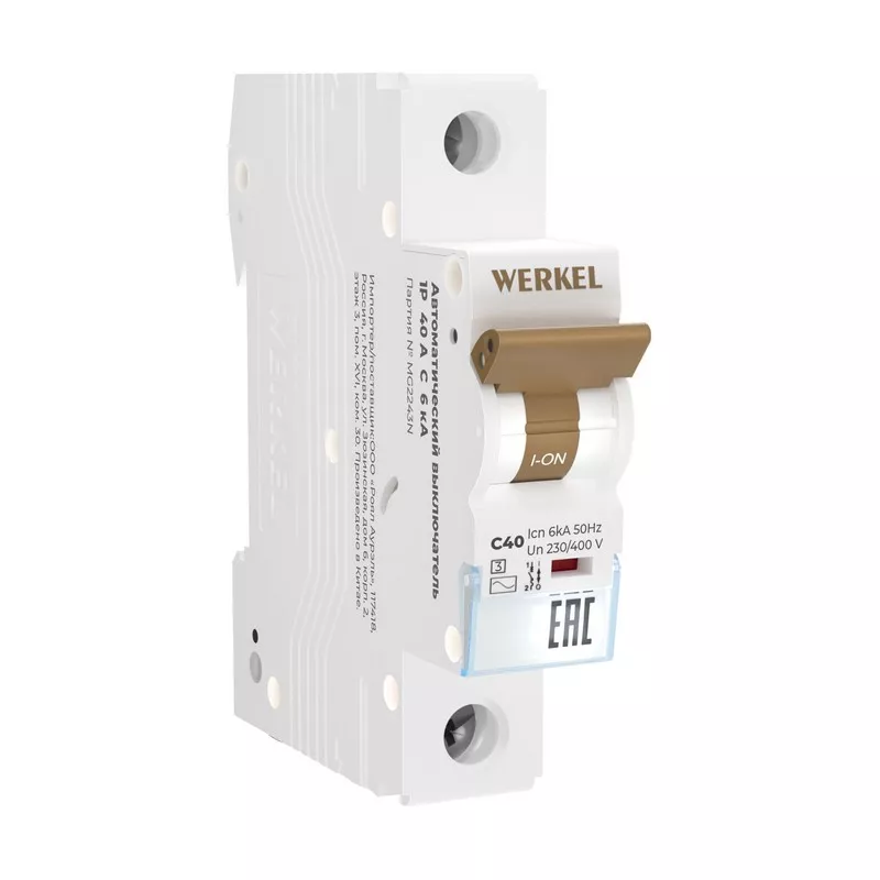 Werkel Автоматический выключатель Werkel 1P 40 A C 6 кА W901P406 