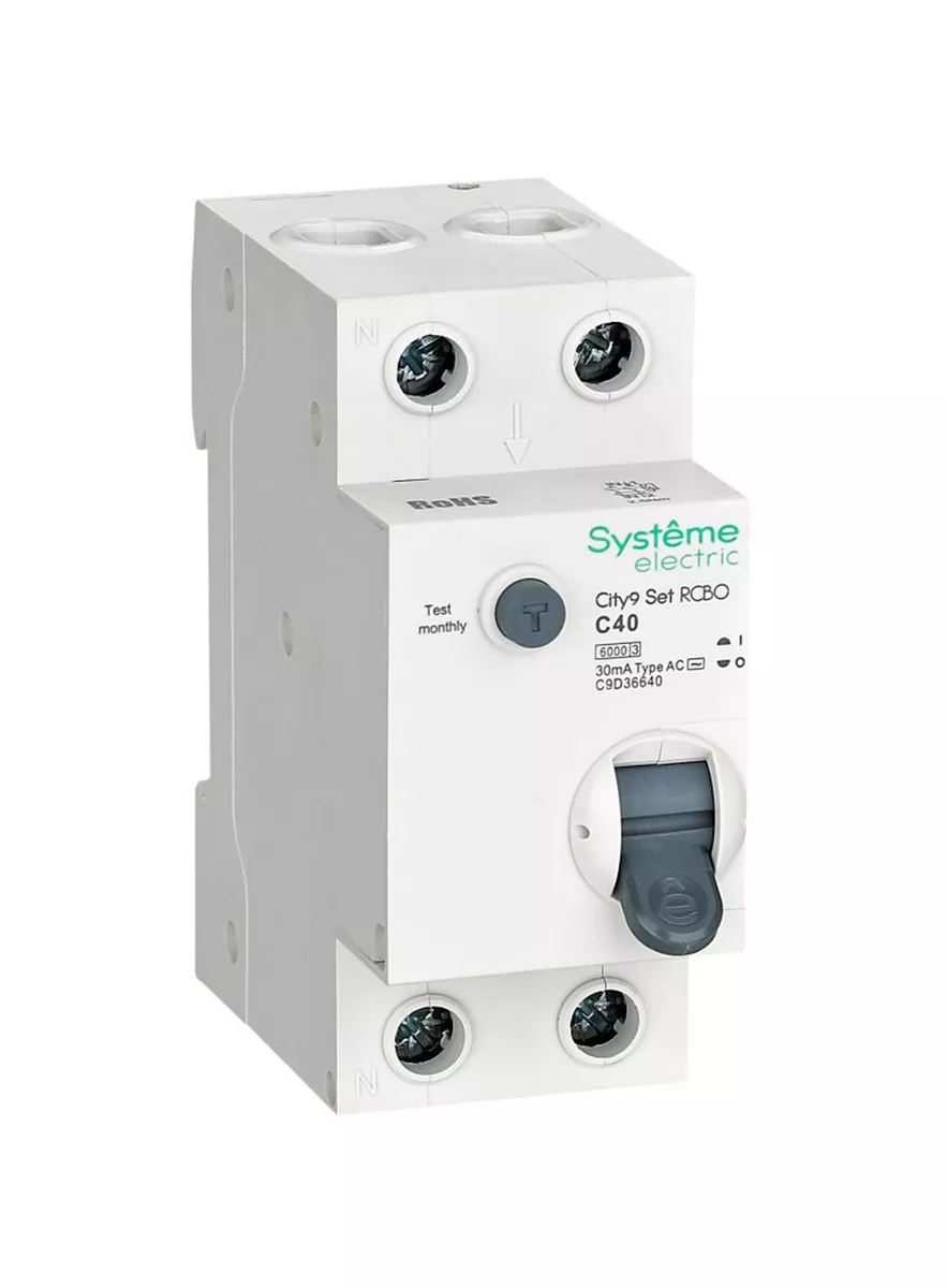 Schneider Electric Авт. выкл. диф. тока Systeme Electric City9 Set (АВДТ) 1P+N С 40А 6kA 30мА Тип-AС C9D36640 