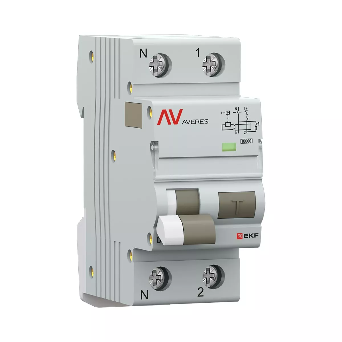 EKF Диф. Автомат EKF AVERES DVA-10 1P+N 25А (C) 30мА (A) 10кА rcbo10-1pn-25C-30-a-av 