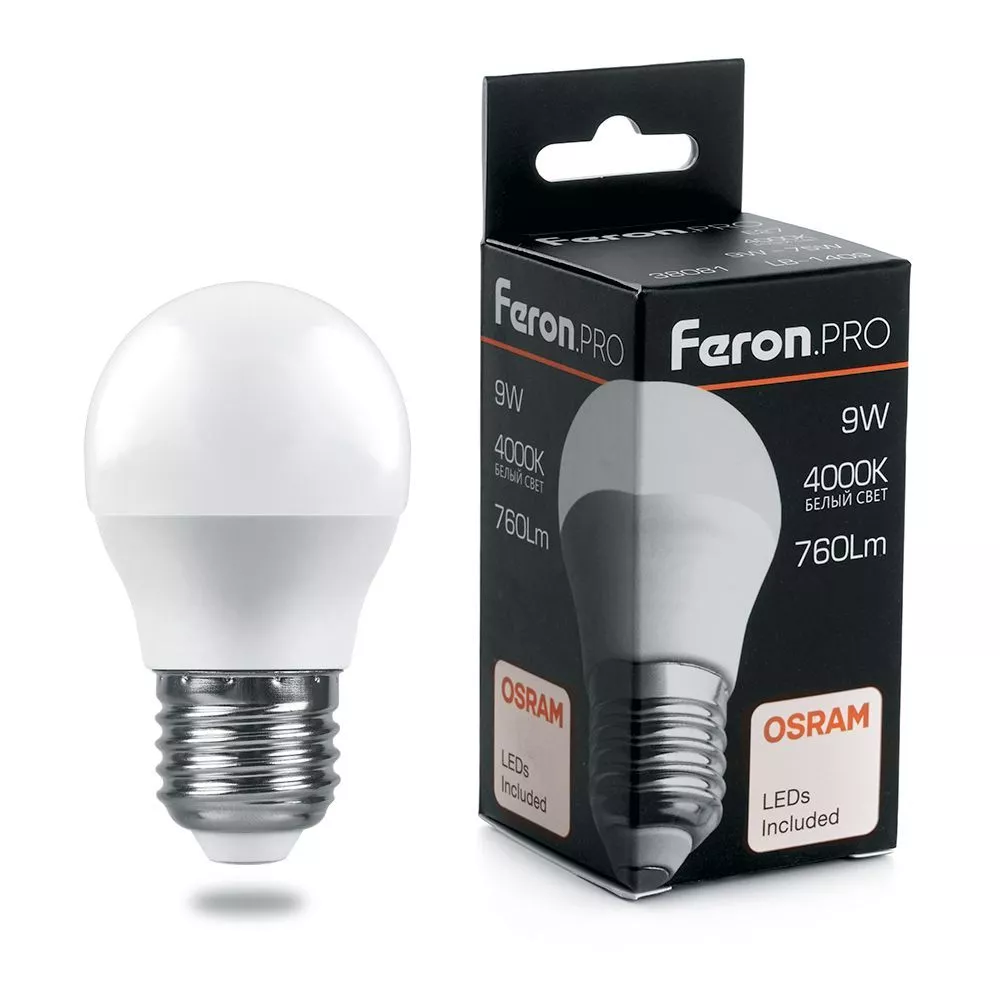 E27 Лампа светодиодная Feron.PRO LB-1406 Шарик E27 6W 6400K OSRAM LED 38070 