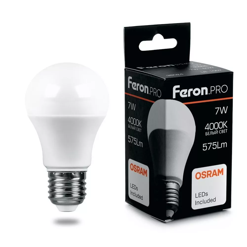 E27 Лампа светодиодная Feron.PRO LB-1009 Шар E27 9W 6400K OSRAM LED 38028 