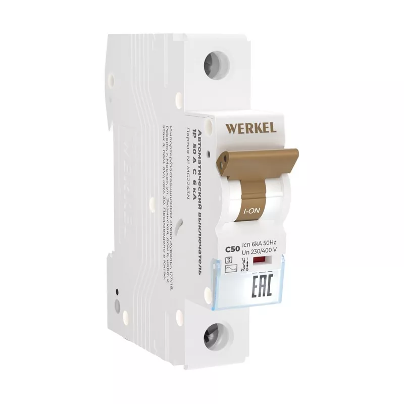 Werkel Автоматический выключатель Werkel 1P 50 A C 6 кА W901P506 